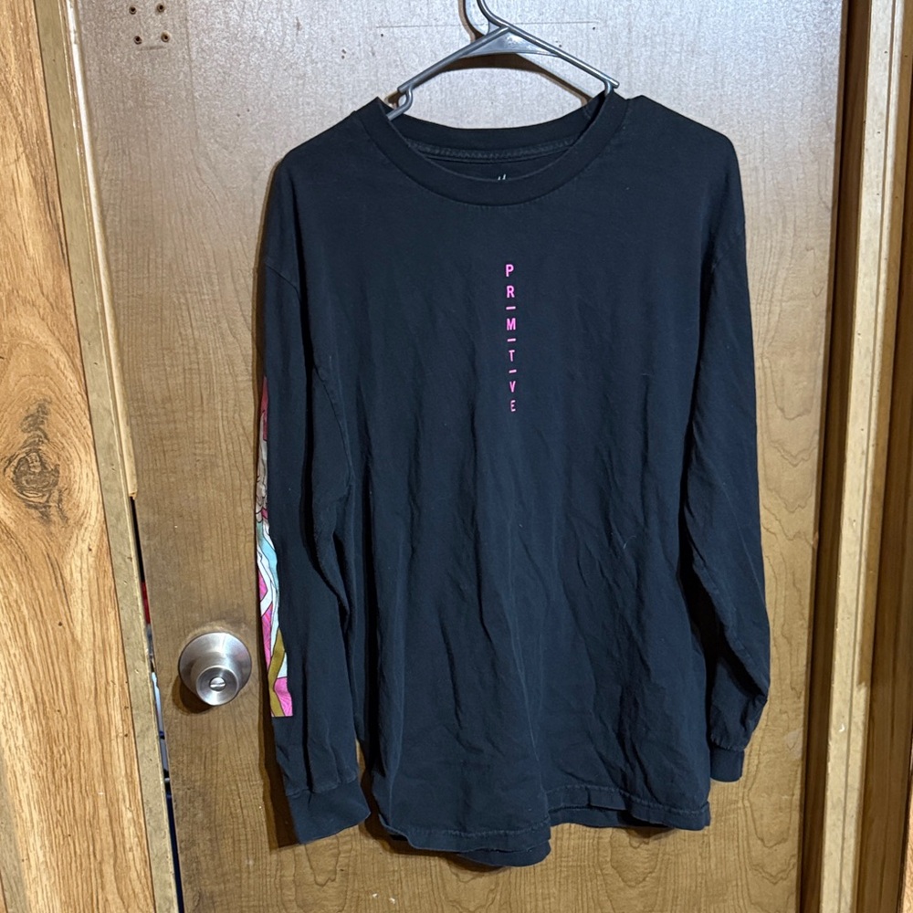 Rick and Morty Primitive Black Long Sleeve with Pink Logo